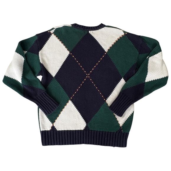 Vintage Argyle Sweater Preppy Academia Old Money Golfcore Ivy League Heritage L - Picture 7 of 8